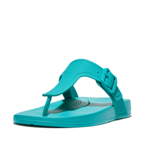 Fitflop - iQUSHION ADJUSTABLE BUCKLE FLIP-FLOPS Tahiti Blue - DROP 10