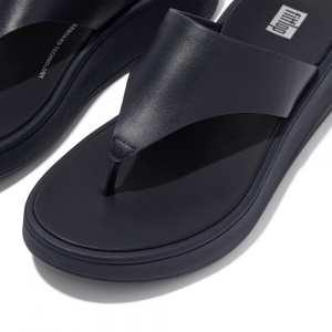 Fitflop - F-MODE LEATHER FLATFORM TOE-POST SANDALS Midnight Navy - DROP 11