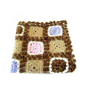 Cuscino Granny Square marrone ad uncinetto 40x40 cm - COVER - Crochet by Patty