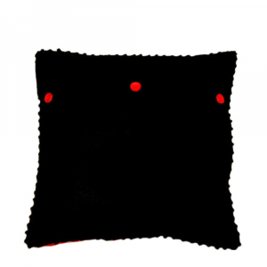 Cuscino geometrico nero rosso e grigio ad uncinetto 40x40 cm - COVER - Crochet by Patty