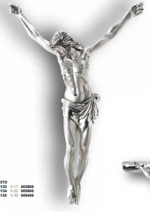 Scultura Cristo Mida in resina argentata cod. 003135
