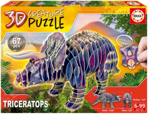 Puzzle 3D Triceratopo dinosauri 67pz. -EDUCA