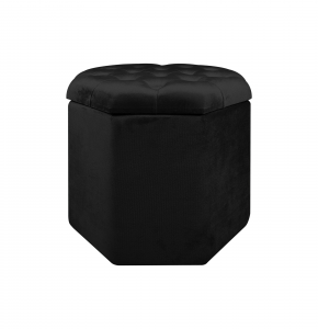 Pouf Ottagonale Contenitore Poggiapiedi Salotto In Velluto Sgabello Camera  Design Pouff Poltroncina Cameretta - Nero