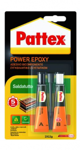 ADESIVI PATTEX POWER-EPOXY SALDATUTTO 12+12 G 6 PZ