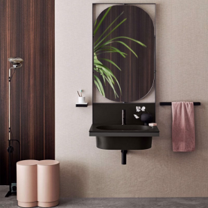 Washbasin with mirror Elle Ovale Ceramica Cielo