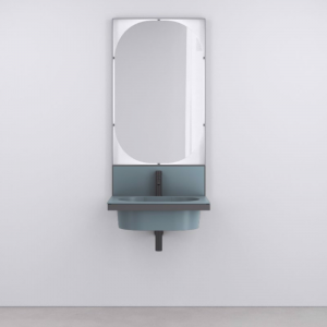 Mobile lavabo bagno con specchio Elle Ovale Cielo - contecom