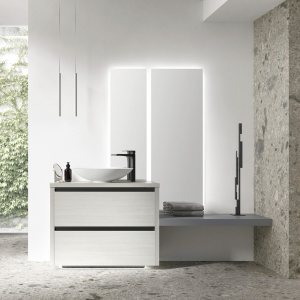 Bathroom cabinet with integrated washbasin Riva 02 Gruppo Geromin