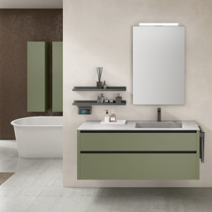 Mobile bagno sospeso con lavabo integrato Riva 07 Gruppo Geromin
