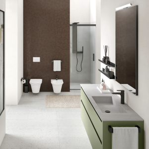 Wall-mounted bathroom cabinet with integrated basin Riva 07 Gruppo Geromin