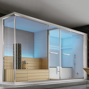 Sauna with shower steam cabin and integrated bathtub Olimpo Sauna Vita