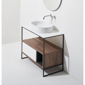 Badezimmerschrank mit rechteckigem Waschbecken Foriù Simas