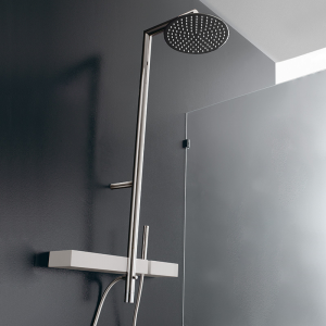 Shower column with hand shower and anti-scale shower head Blok Treemme 