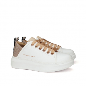 Sneakers bianche/rame lurex Alexander Smith
