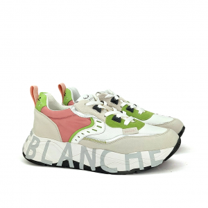 Sneakers bianche/rosa/verdi Voile Blanche