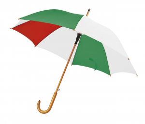 Ombrello bandiera italiana con manico legno