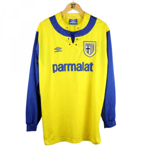 1993-94 Parma #13 Maltagliati Match Worn Shirt Umbro Parmalat