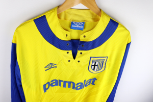 1993-94 Parma Maglia #13 Maltagliati Match Worn Umbro Parmalat