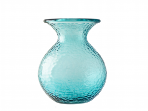 H&H vaso Paradise in vetro riciclato azzurro h 24,5 cm