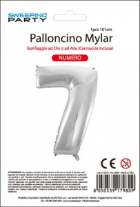 MYLAR PALLONCINO CM.101 N. 7 COL. ARGENTO 9809 MV TECH