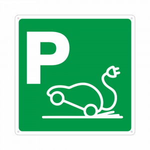Cartello parcheggio stazione di ricarica veicoli elettrici