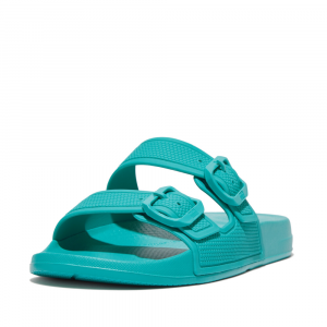 Fitflop - IQUSHION TWO-BAR BUCKLE SLIDES Tahiti Blue - DROP 10