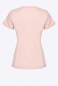 T-shirt Bussolotto stampa Vintage rosa Pinko