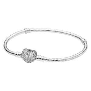 BRACCIALE CHIUSURA A CUORE E PAVÉ