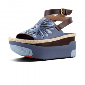 Fitflop - HAUTE TM DAISY PRINT EMBROIDERY PLATFORM INDIAN BLUE