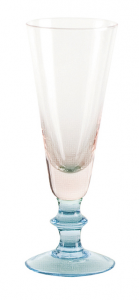 handgefertigtes Eisglas gambo disco rosa acquamare (6stck)
