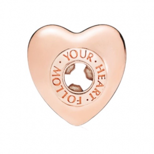 CIONDOLO CHARM DISTANZIATORE FOLLOW YOUR HEART ROSE