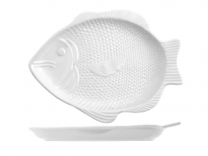 Piatto Pesce Delizie bianco 37x27x4,5 cm