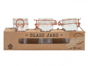Confezione 3 Barattoli Glass Jars Tondi 100 ml