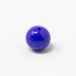 Perla di Murano tonda Ø8 mm, vetro blu in pasta con foro passante.