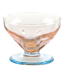 Glass blown Ice cream cup Pink Light Blue (6pcs)