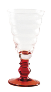 Coppa vetro soffiato trasparente rosso BA (6pz)