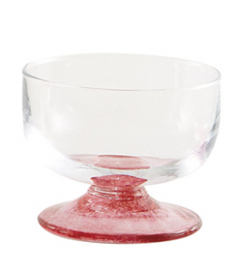 Coppa vetro soffiato graniglia rubino (6pz)