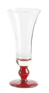 Coppa vetro soffiato trasparente rosso B.A. (6pz)