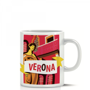 Tazza mug Italy sfondo Verona con manico in ceramica - Souvenir