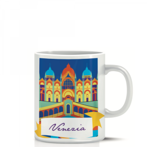 Tazza mug Italy sfondo Venezia con manico in ceramica - Souvenir