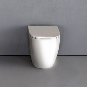 Glossy white rimless floor-standing toilet Pin Nic Design