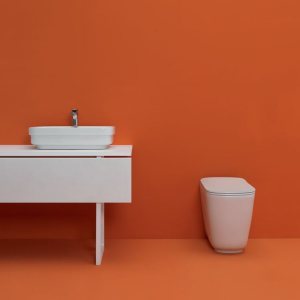Sit-on washbasin Tribeca Kerasan, colored sanitary ware, design washbasins,  black washbasin