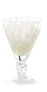 Glass blown Ice cream cup Grit Ivory Transparent (6pcs) 
