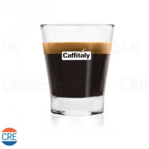 6 Bicchierini in Vetro per Caffè, 0.85cl, Serigrafato Caffitaly