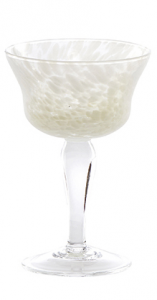Glass blown Ice cream cup Grit Ivory Transparent (6pcs) 