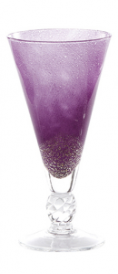 Glass blown Ice cream cup Lilac gold dust Transparent (6pcs)