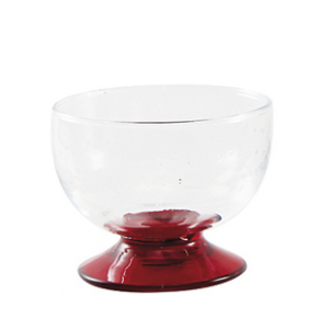 Coppa vetro soffiato trasparente rosso (12pz)