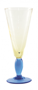 handgefertigtes Eisglas Gelb Cornflowerblau (6stck)