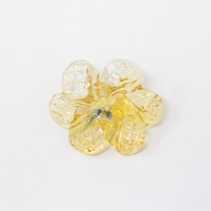Rosellina a fiore in vetro di Murano colore ambra chiaro fatto a mano Ø40 mm con foro centrale