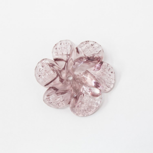 Rosellina a fiore in vetro di Murano colore ametista fatto a mano Ø40 mm con foro centrale