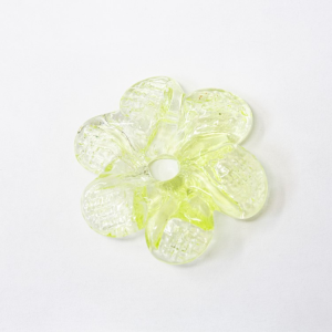 Rosellina a fiore in vetro di Murano colore verde lime fatto a mano Ø45 mm con foro centrale